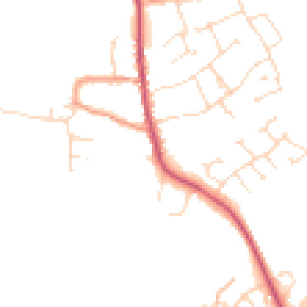 Daytime road noise heatmap for NG31 8JT