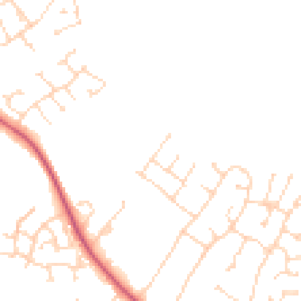 Daytime road noise heatmap for NG31 8JW