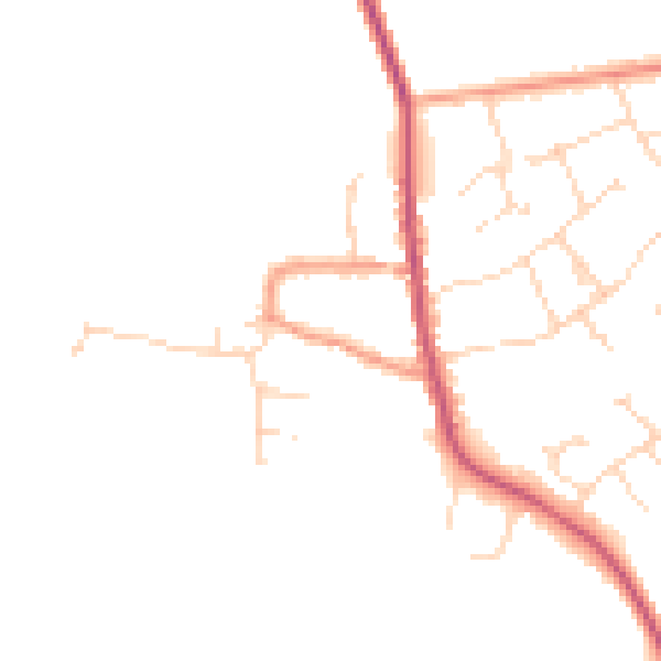 Daytime road noise heatmap for NG31 8LL