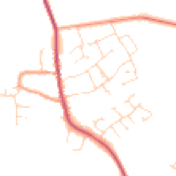 Daytime road noise heatmap for NG31 8LN