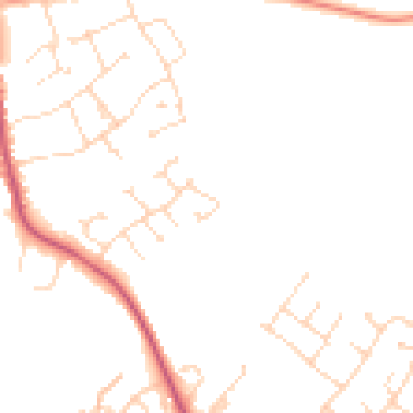 Daytime road noise heatmap for NG31 8LP