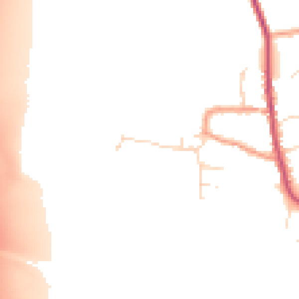 Daytime road noise heatmap for NG31 8LQ