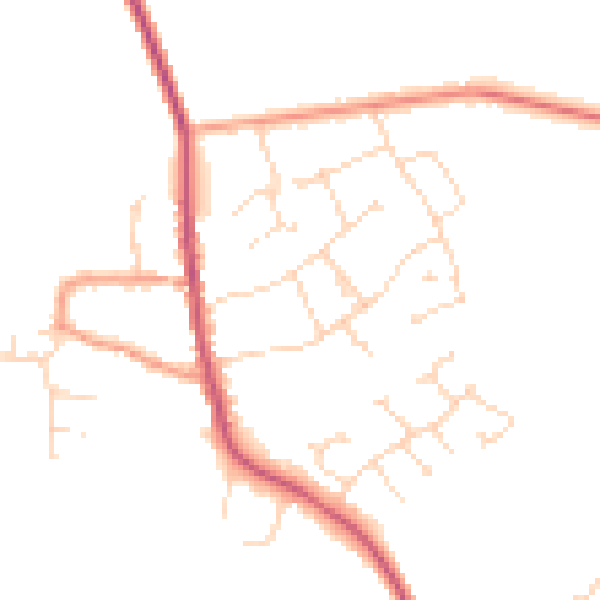 Daytime road noise heatmap for NG31 8LT