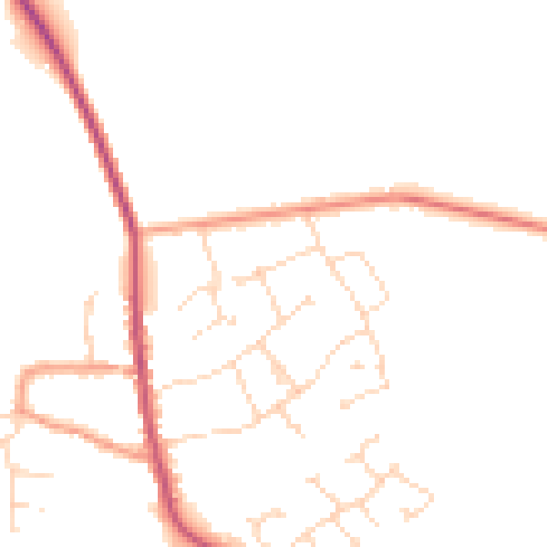 Daytime road noise heatmap for NG31 8LX