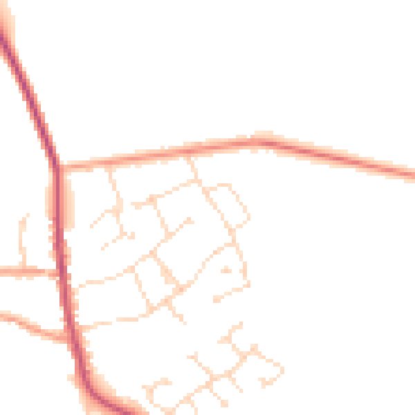 Daytime road noise heatmap for NG31 8LZ