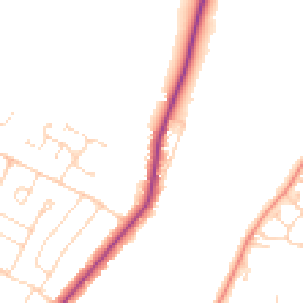 Daytime road noise heatmap for NG31 8NF