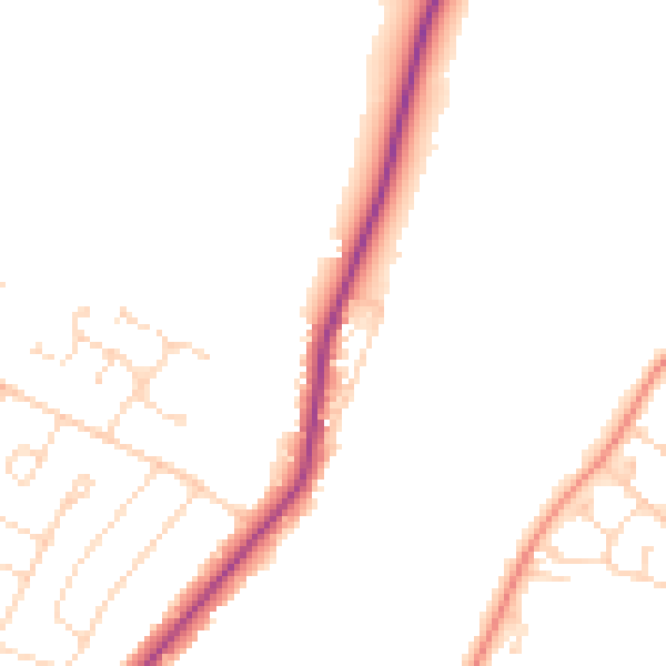 Daytime road noise heatmap for NG31 8NG