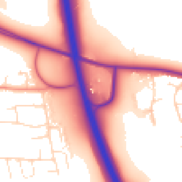 Daytime road noise heatmap for NG31 8NX