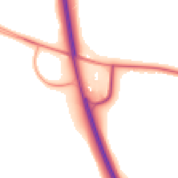 Night-time road noise heatmap for NG31 8NX