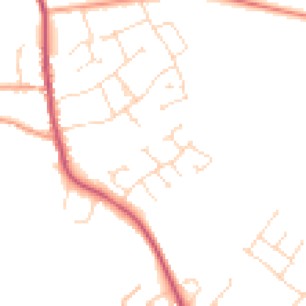 Daytime road noise heatmap for NG31 8PB