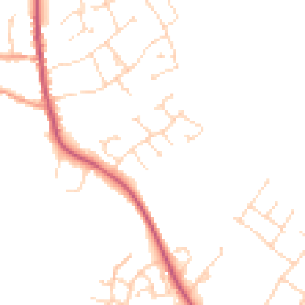 Daytime road noise heatmap for NG31 8PD