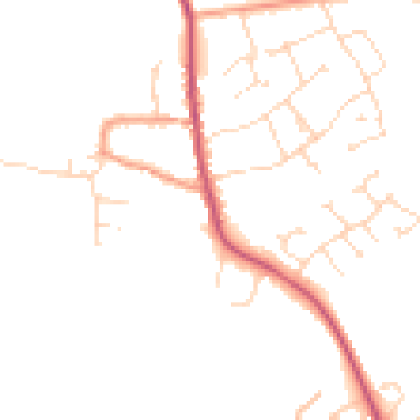Daytime road noise heatmap for NG31 8PR