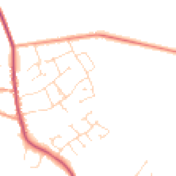 Daytime road noise heatmap for NG31 8PS