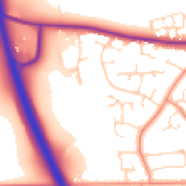 Daytime road noise heatmap for NG31 8PU