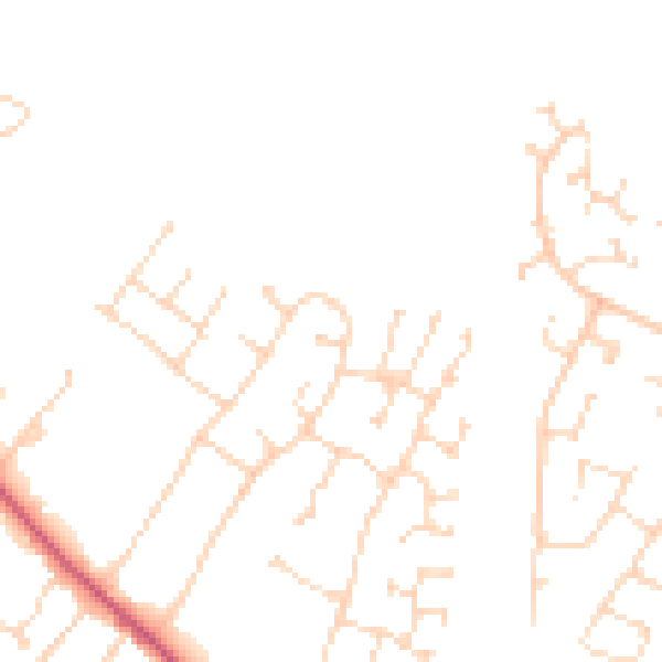 Daytime road noise heatmap for NG31 8QF