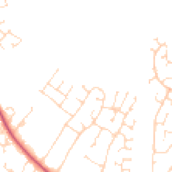 Daytime road noise heatmap for NG31 8QG