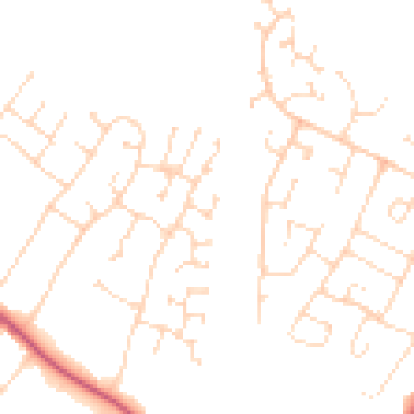 Daytime road noise heatmap for NG31 8QH