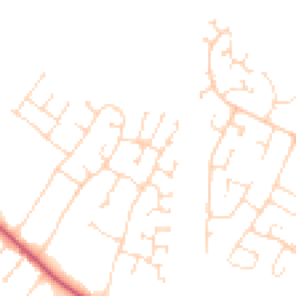 Daytime road noise heatmap for NG31 8QL