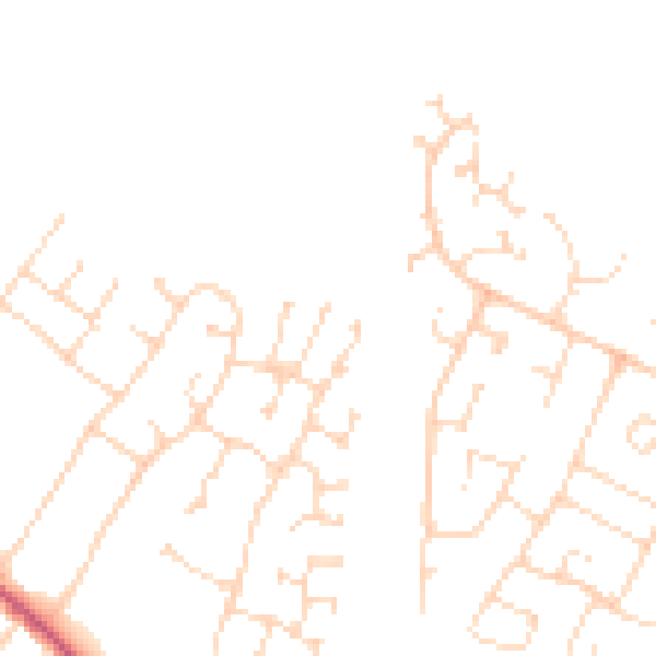 Daytime road noise heatmap for NG31 8QN