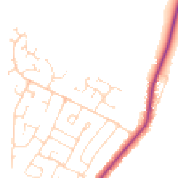 Daytime road noise heatmap for NG31 8QX