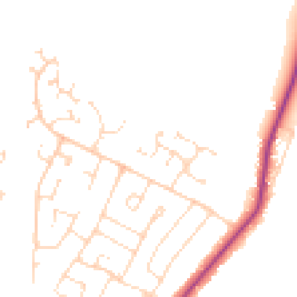 Daytime road noise heatmap for NG31 8QZ