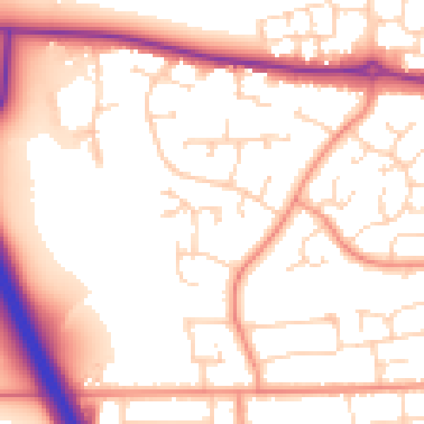 Daytime road noise heatmap for NG31 8RU