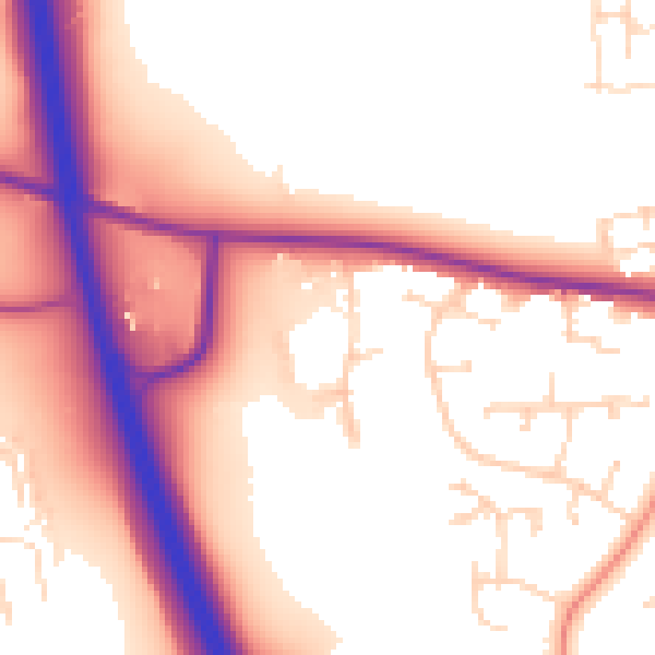 Daytime road noise heatmap for NG31 8SX