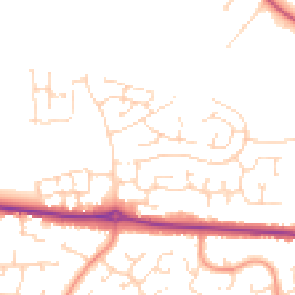 Daytime road noise heatmap for NG31 8UL
