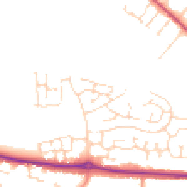 Daytime road noise heatmap for NG31 8WP
