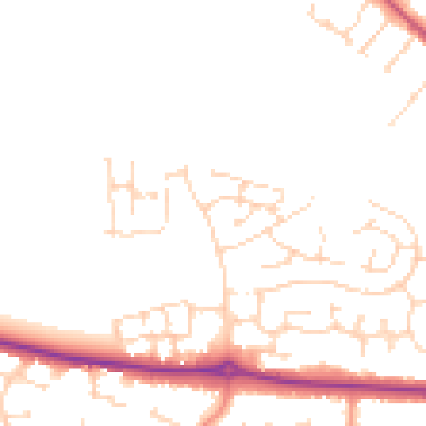 Daytime road noise heatmap for NG31 8XD