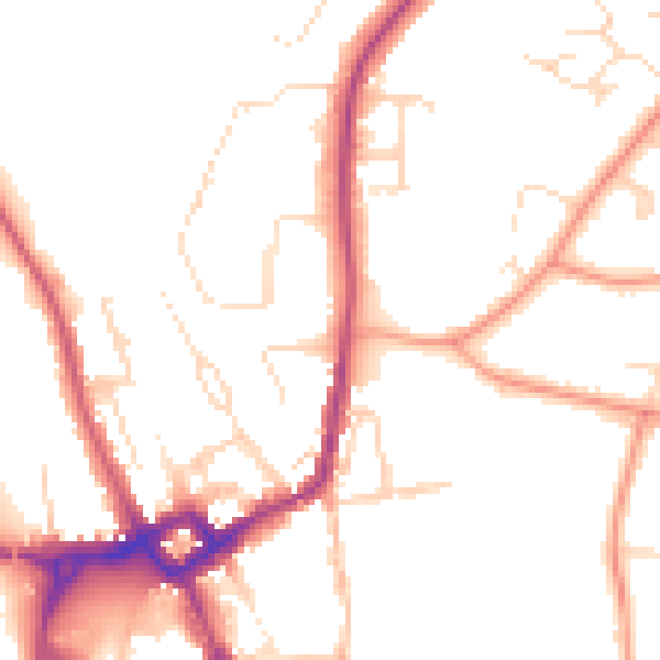 Daytime road noise heatmap for NG31 8XL