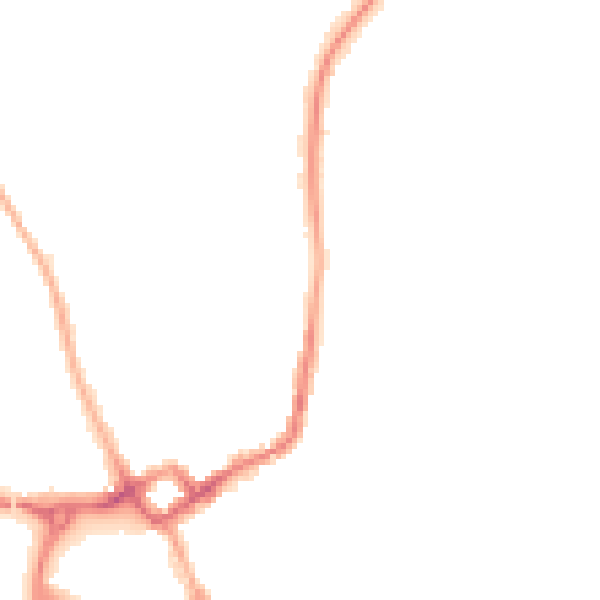 Night-time road noise heatmap for NG31 8XL