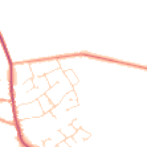 Daytime road noise heatmap for NG31 8XN