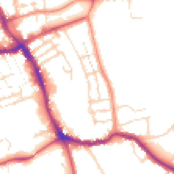 Daytime road noise heatmap for NG31 9AB