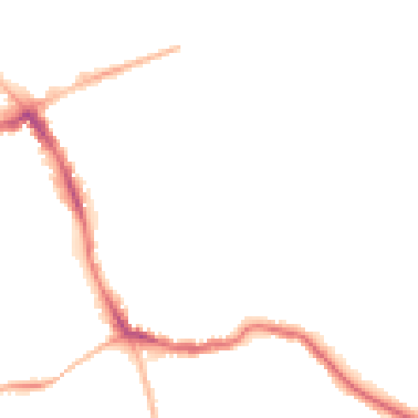 Night-time road noise heatmap for NG31 9AQ