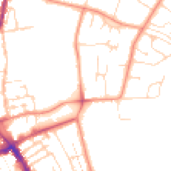 Daytime road noise heatmap for NG31 9AS