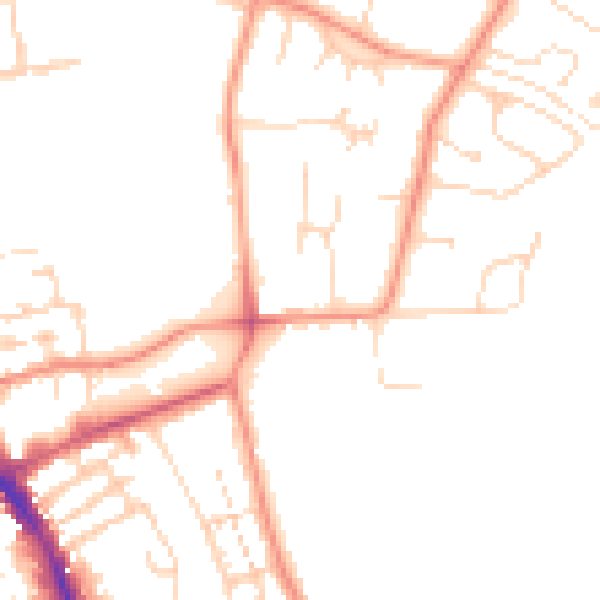 Daytime road noise heatmap for NG31 9DG