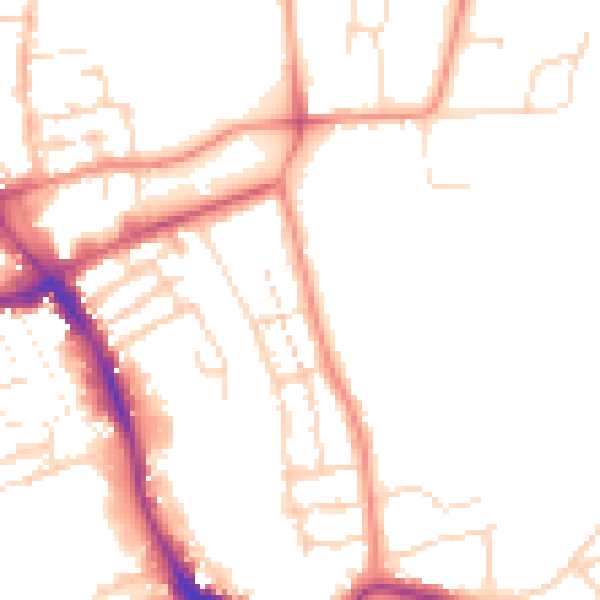 Daytime road noise heatmap for NG31 9DS