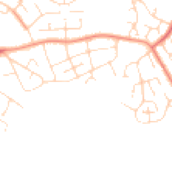 Daytime road noise heatmap for NG31 9EG