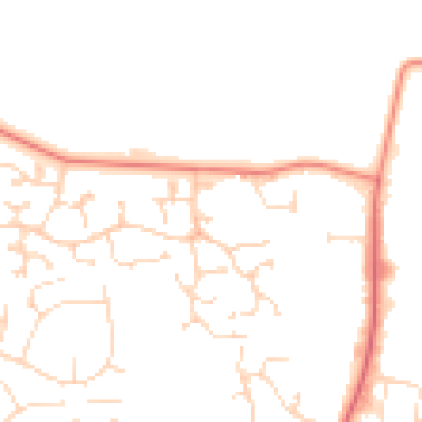Daytime road noise heatmap for NG31 9FF