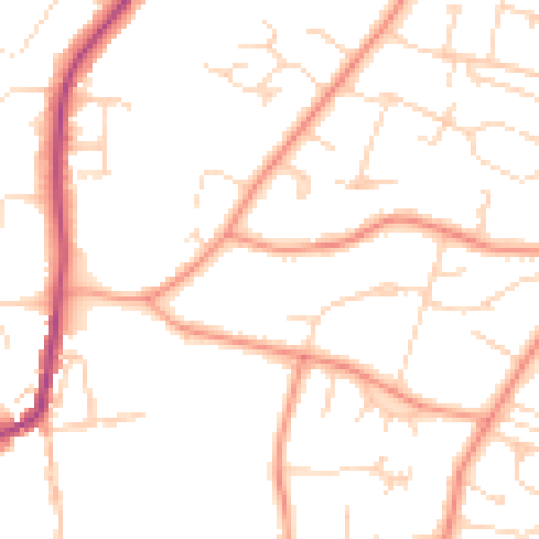 Daytime road noise heatmap for NG31 9FU