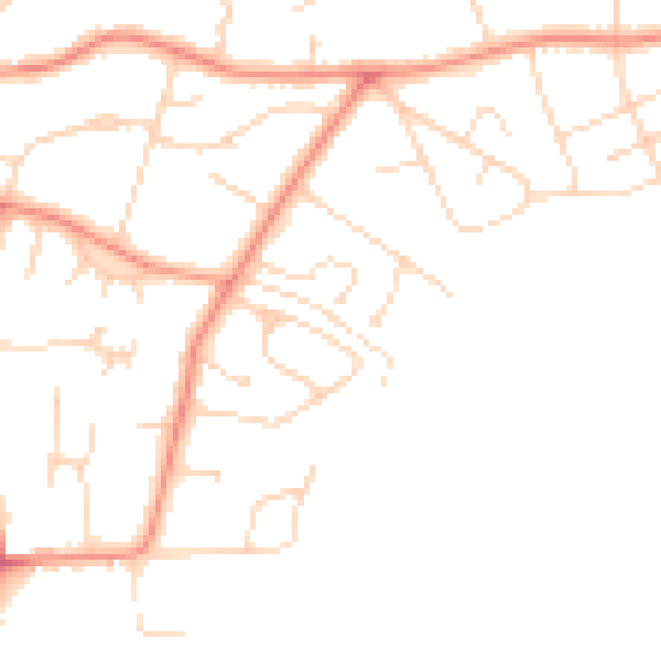 Daytime road noise heatmap for NG31 9JY