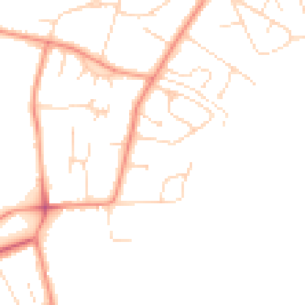 Daytime road noise heatmap for NG31 9LT
