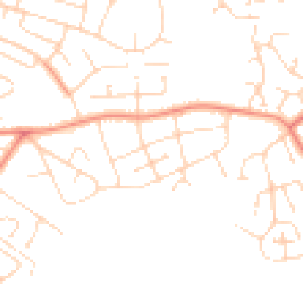 Daytime road noise heatmap for NG31 9NB