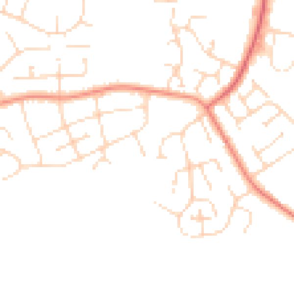Daytime road noise heatmap for NG31 9NJ
