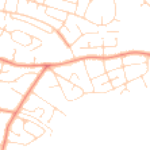 Daytime road noise heatmap for NG31 9NU
