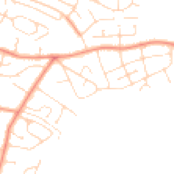 Daytime road noise heatmap for NG31 9NX