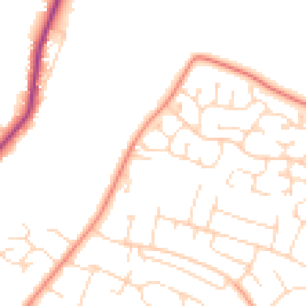 Daytime road noise heatmap for NG31 9PB