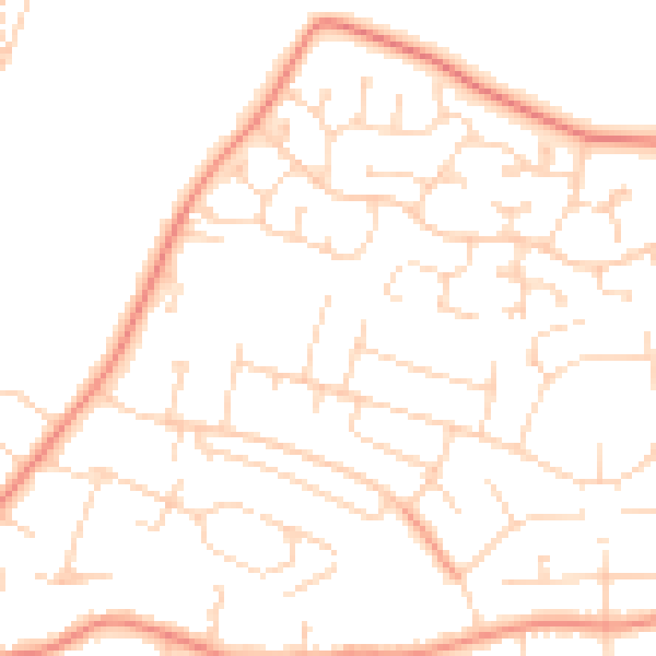 Daytime road noise heatmap for NG31 9QE