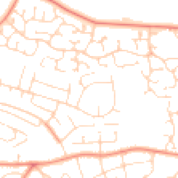 Daytime road noise heatmap for NG31 9RD